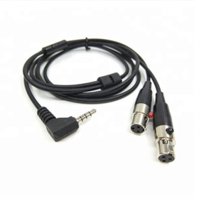 3.5mm stereo audio plug to 3pin mini XLR Cable with Mic and button